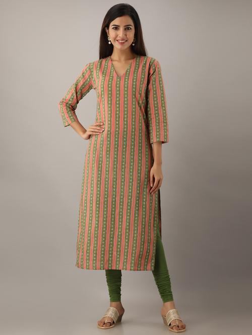 striped straight kurta - 17300516 - Standard Image - 1