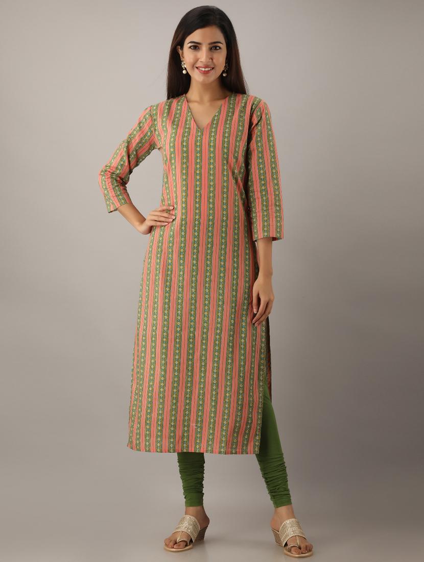 striped straight kurta - 17300516 - Zoom Image - 1