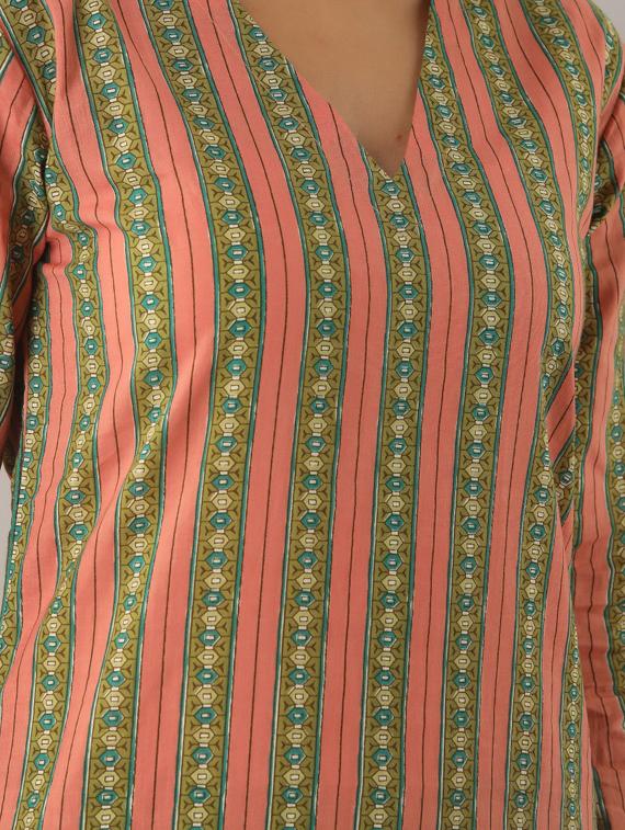 striped straight kurta - 17300516 - Zoom Image - 5