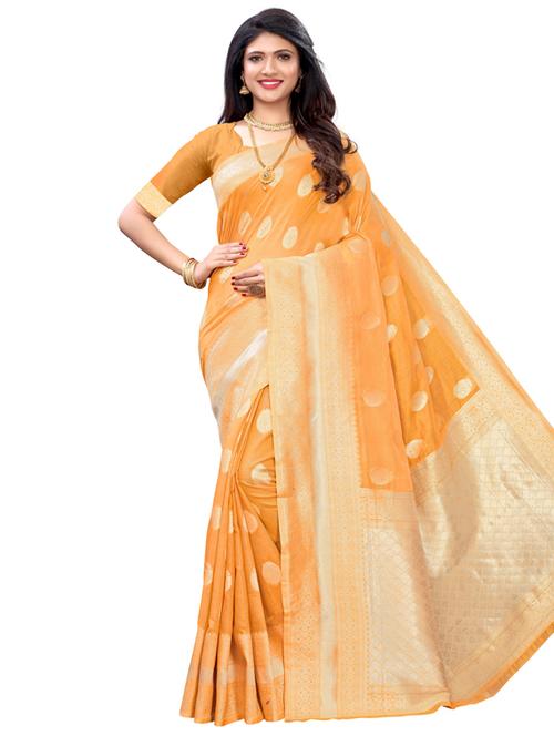 self design banarasi saree with blouse - 17300537 - Standard Image - 1