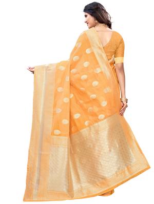 self design banarasi saree with blouse - 17300537 - Standard Image - 2
