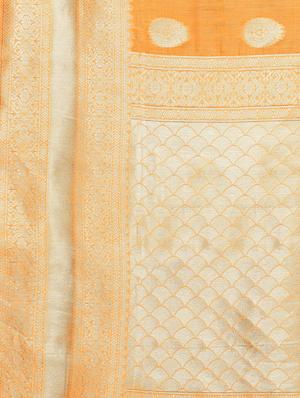 self design banarasi saree with blouse - 17300537 - Standard Image - 3