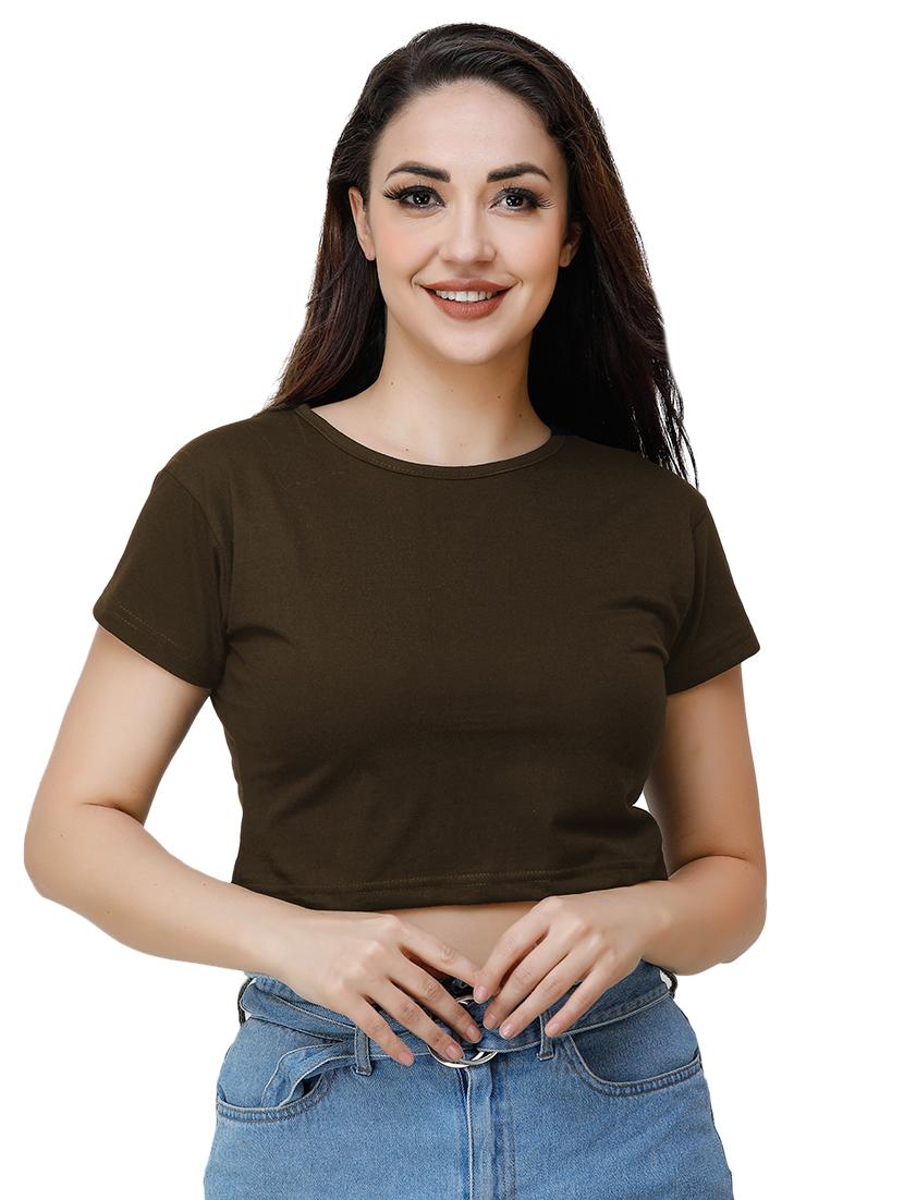 round neck crop top - 17300617 - Zoom Image - 1