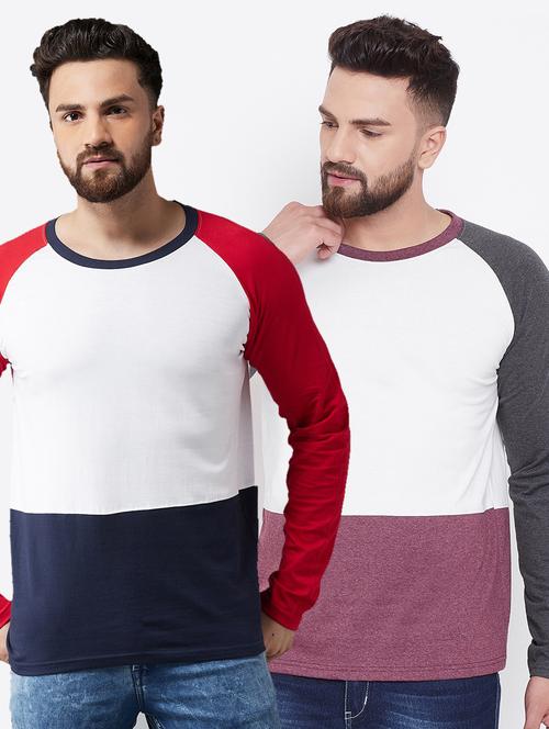multi color block raglan t-shirts combo - 17300655 - Standard Image - 1