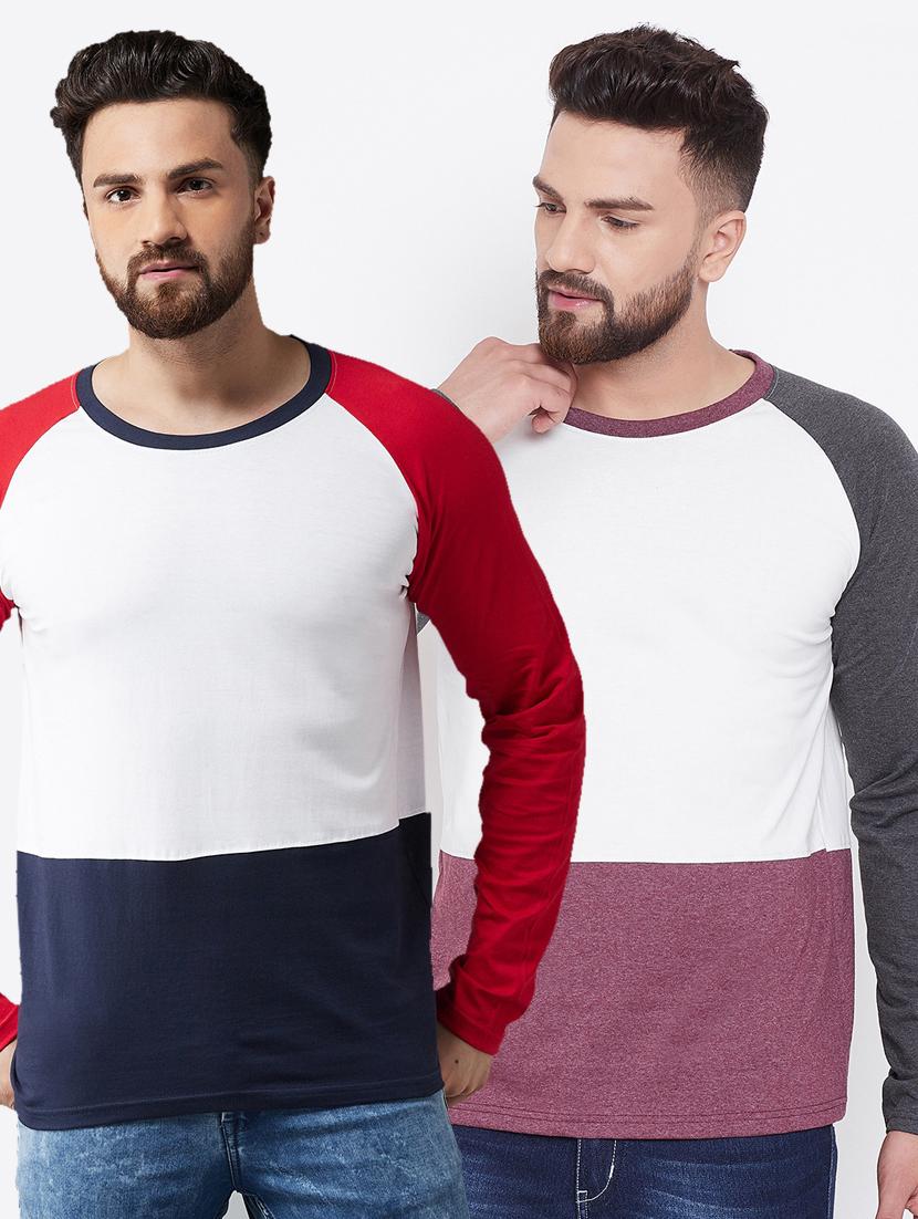 multi color block raglan t-shirts combo - 17300655 - Zoom Image - 1