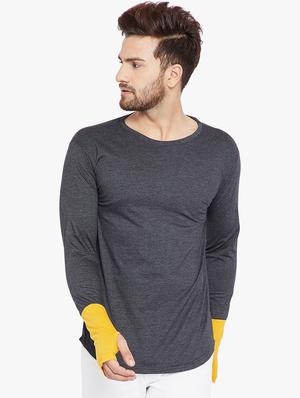 grey solid thumbhole t-shirts combo - 17300670 - Standard Image - 2