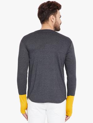 grey solid thumbhole t-shirts combo - 17300670 - Standard Image - 3