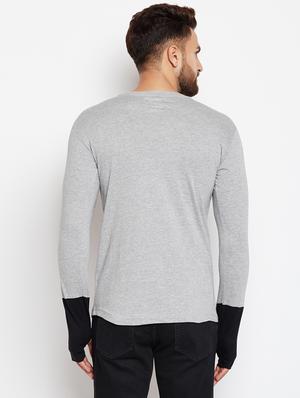 grey solid thumbhole t-shirts combo - 17300670 - Standard Image - 5
