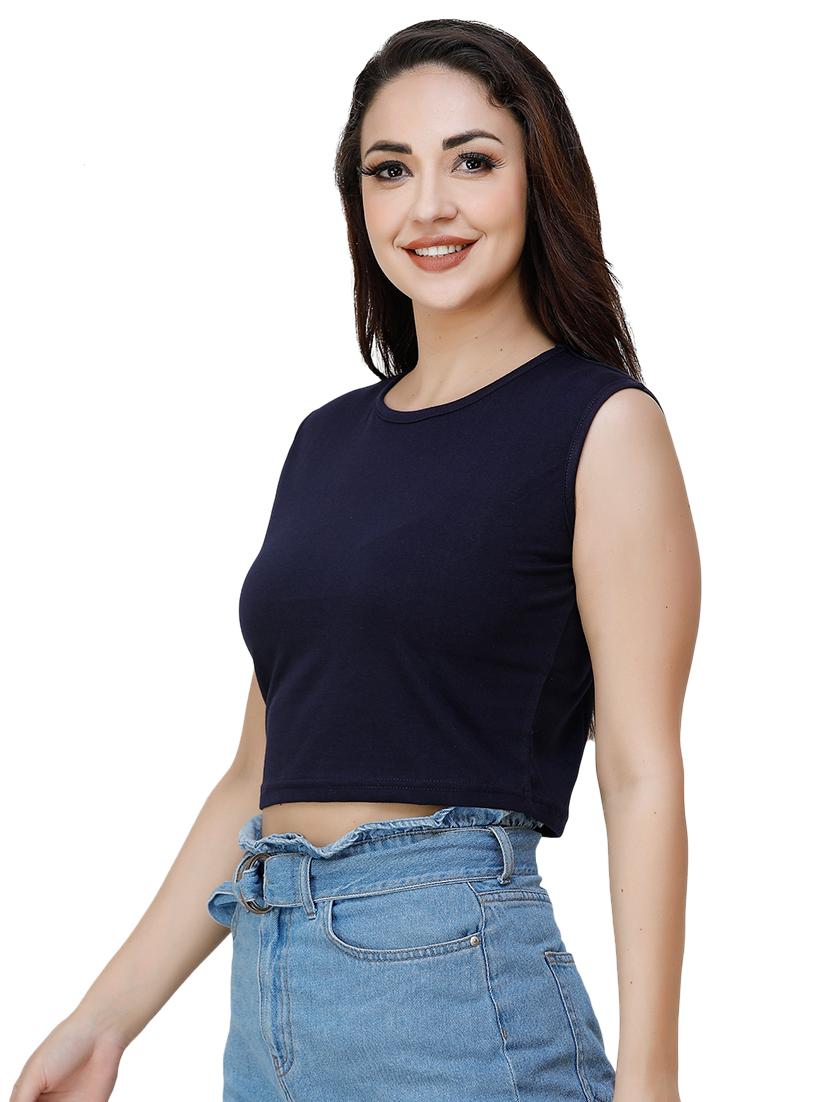 round neck crop tee - 17320192 - Zoom Image - 2