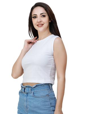 round neck crop tee - 17320198 - Standard Image - 2