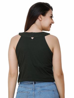 halter neck crop top - 17324084 - Standard Image - 3