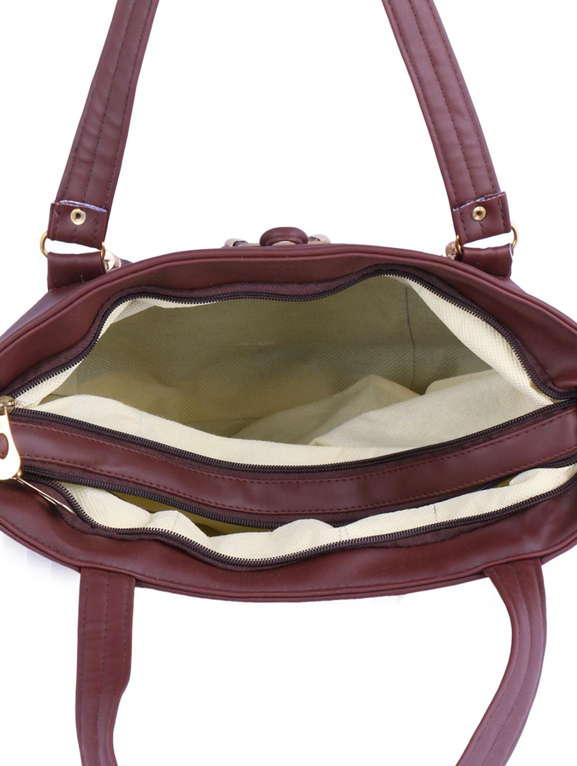 brown leatherette (pu) tote - 17324142 - Zoom Image - 3
