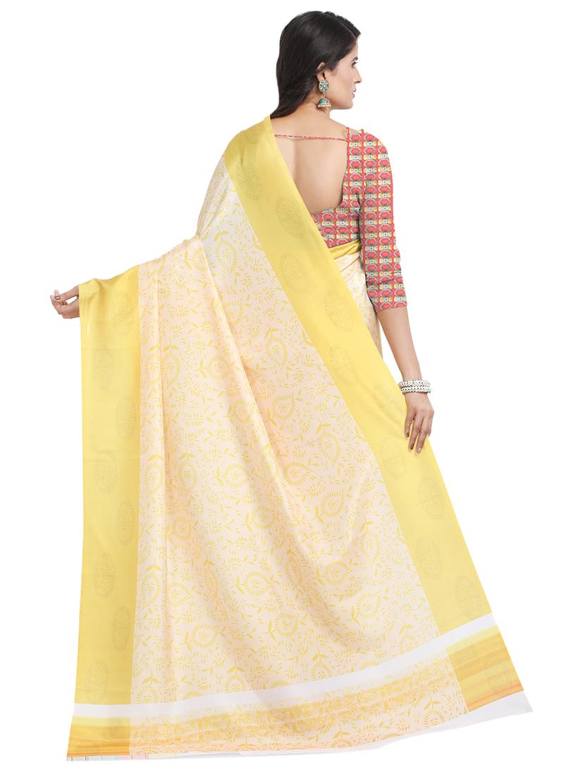 solid plain saree with blouse - 17324207 - Zoom Image - 2