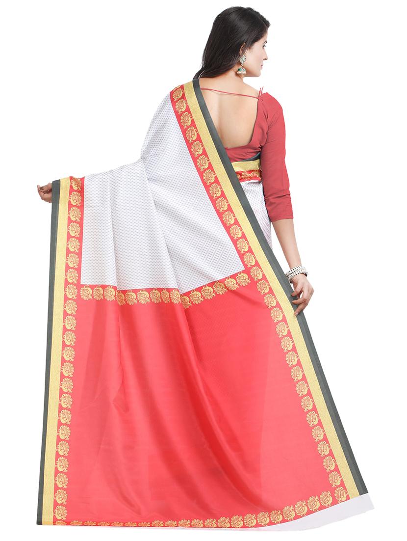 solid plain saree with blouse - 17324208 - Zoom Image - 2