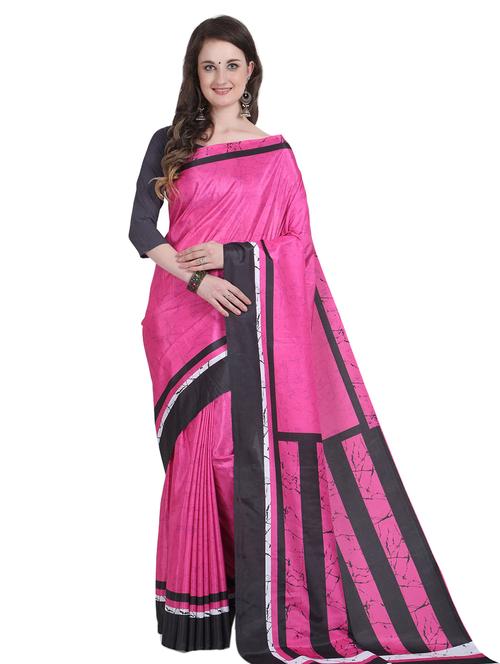 solid plain saree with blouse - 17324212 - Very Small Image - 1