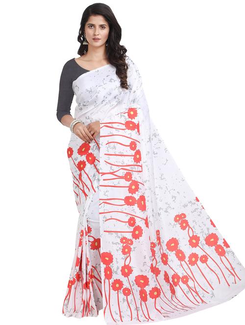floral printed saree with blouse - 17324213 - Standard Image - 1