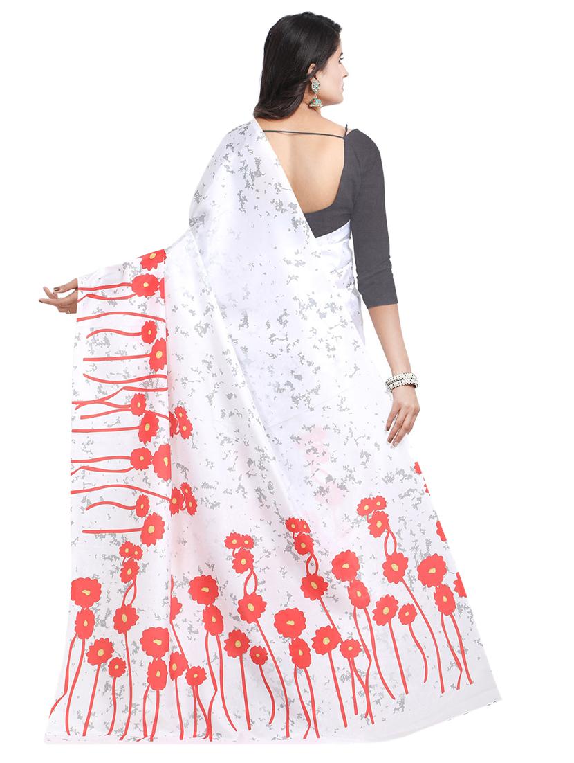 floral printed saree with blouse - 17324213 - Zoom Image - 2