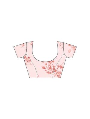 floral printed saree with blouse - 17324214 - Standard Image - 3