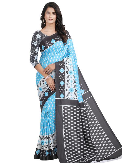 floral printed saree with blouse - 17324223 - Standard Image - 1