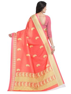 self design printed saree with blouse - 17324228 - Standard Image - 2