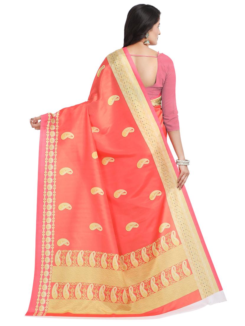 self design printed saree with blouse - 17324228 - Zoom Image - 2