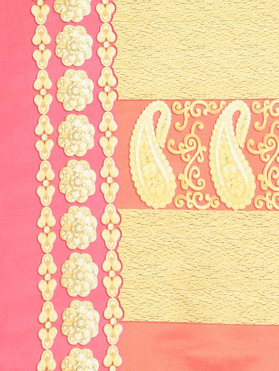 self design printed saree with blouse - 17324228 - Zoom Image - 4