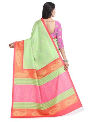 self design printed saree with blouse - 17324229 - Standard Image - 2