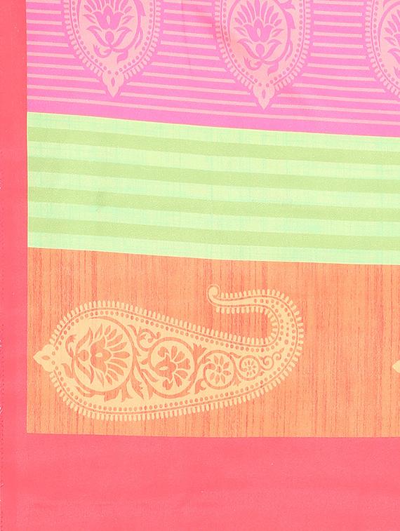 self design printed saree with blouse - 17324229 - Zoom Image - 4