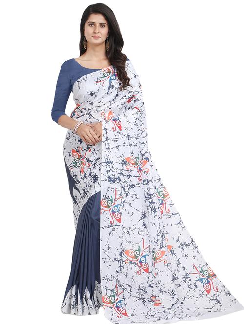 self design printed saree with blouse - 17324233 - Very Small Image - 1