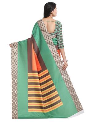 self design printed saree with blouse - 17324235 - Standard Image - 2