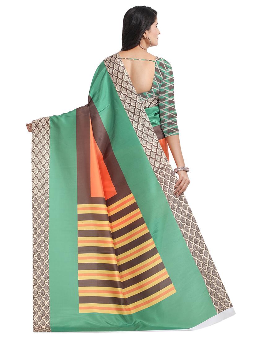 self design printed saree with blouse - 17324235 - Zoom Image - 2
