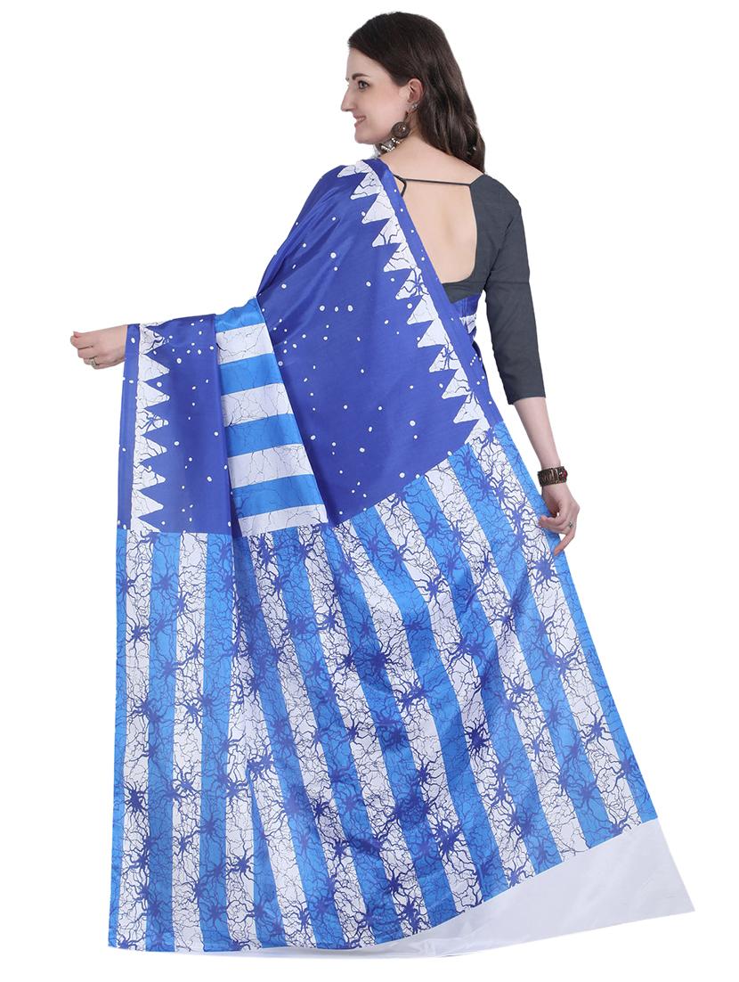 self design printed saree with blouse - 17324236 - Zoom Image - 2