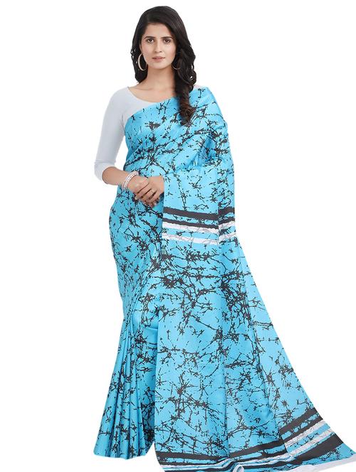 self design printed saree with blouse - 17324240 - Very Small Image - 1