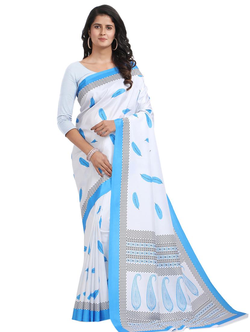 self design printed saree with blouse - 17324248 - Zoom Image - 1
