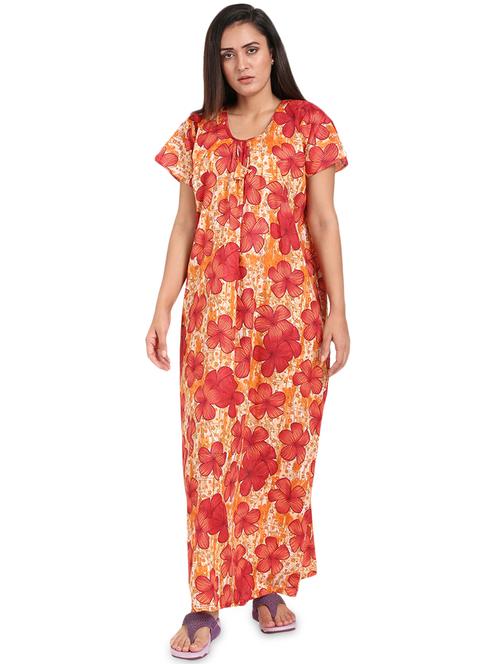 scoop neck printed nighty - 17324273 - Standard Image - 1