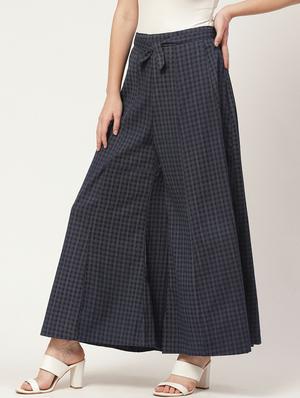 tie front flared palazzo - 17324314 - Standard Image - 2