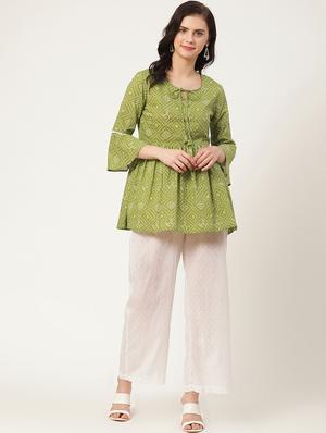 bandhani print flared kurti - 17324315 - Standard Image - 4