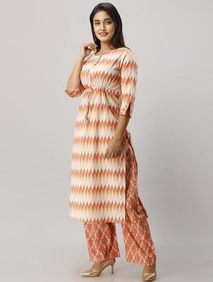 ikat print kurta palazzo set - 17324413 - Standard Image - 2