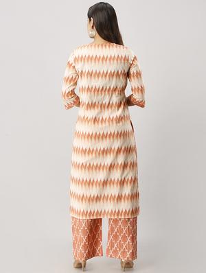 ikat print kurta palazzo set - 17324413 - Standard Image - 3