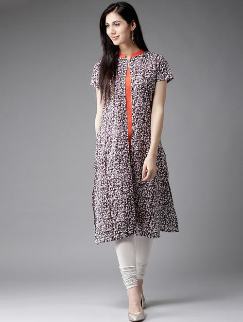 floral print layered kurta - 17324455 - Standard Image - 1