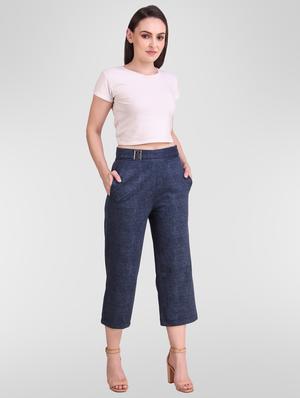 high rise belted cropped palazzo - 17324545 - Standard Image - 4