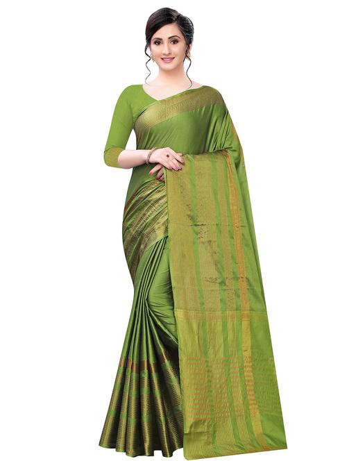 solid woven saree with blouse - 17324581 - Very Small Image - 1