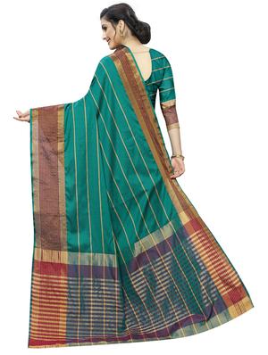 striped woven saree with blouse - 17324609 - Standard Image - 2
