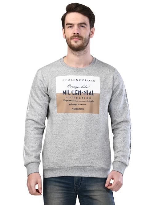 grey printed taped sweatshirt - 17324651 - Standard Image - 1
