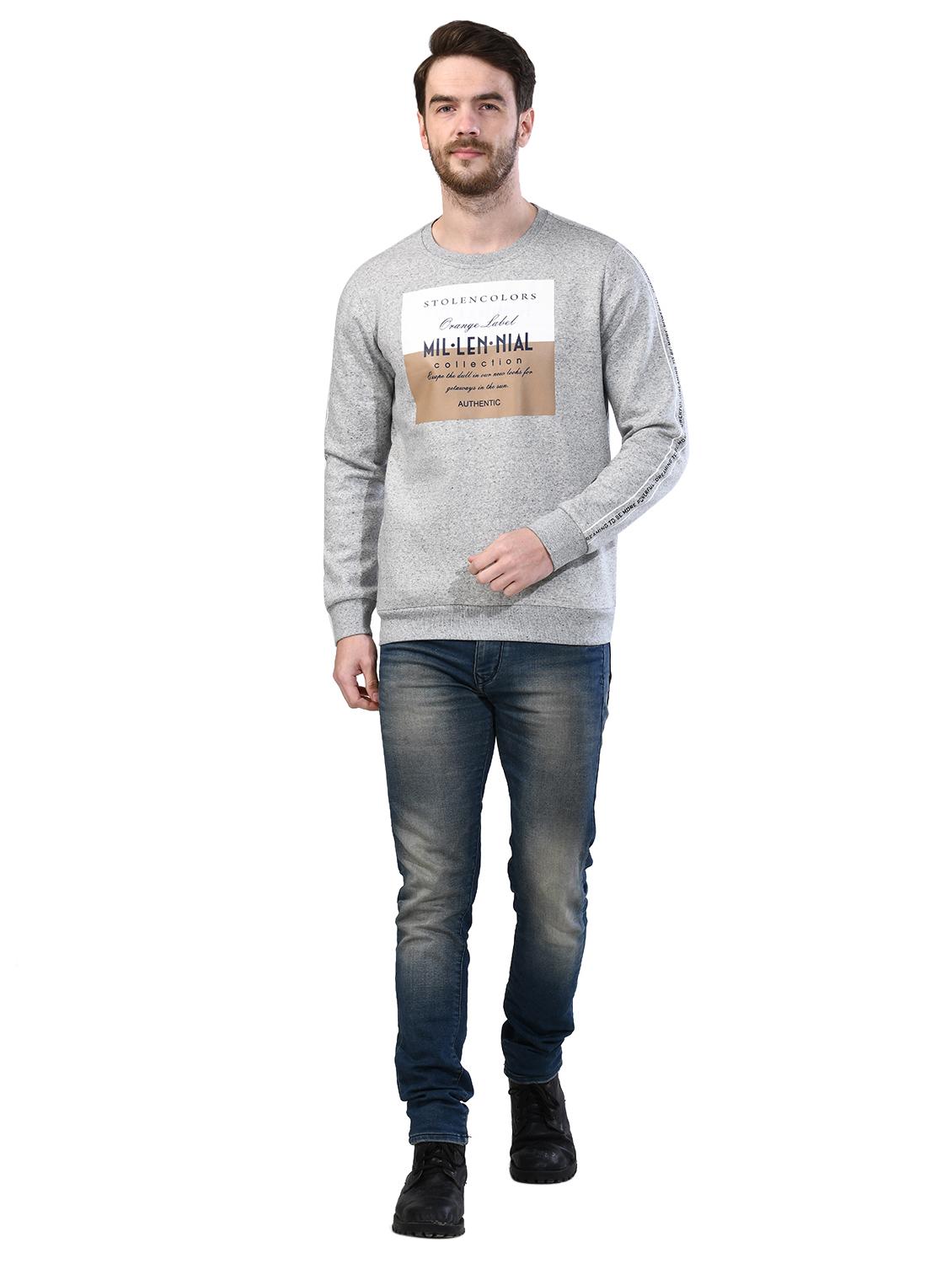 grey printed taped sweatshirt - 17324651 - Zoom Image - 4