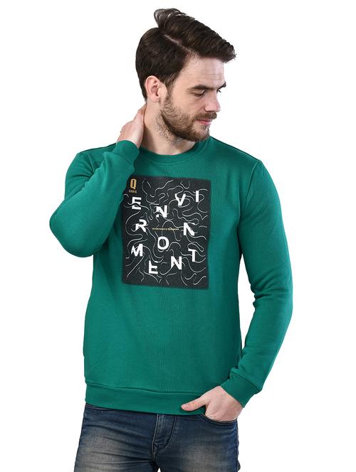 green chest print sweatshirt - 17324657 - Standard Image - 1