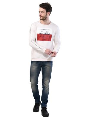 off white chest print sweatshirt - 17324663 - Standard Image - 4