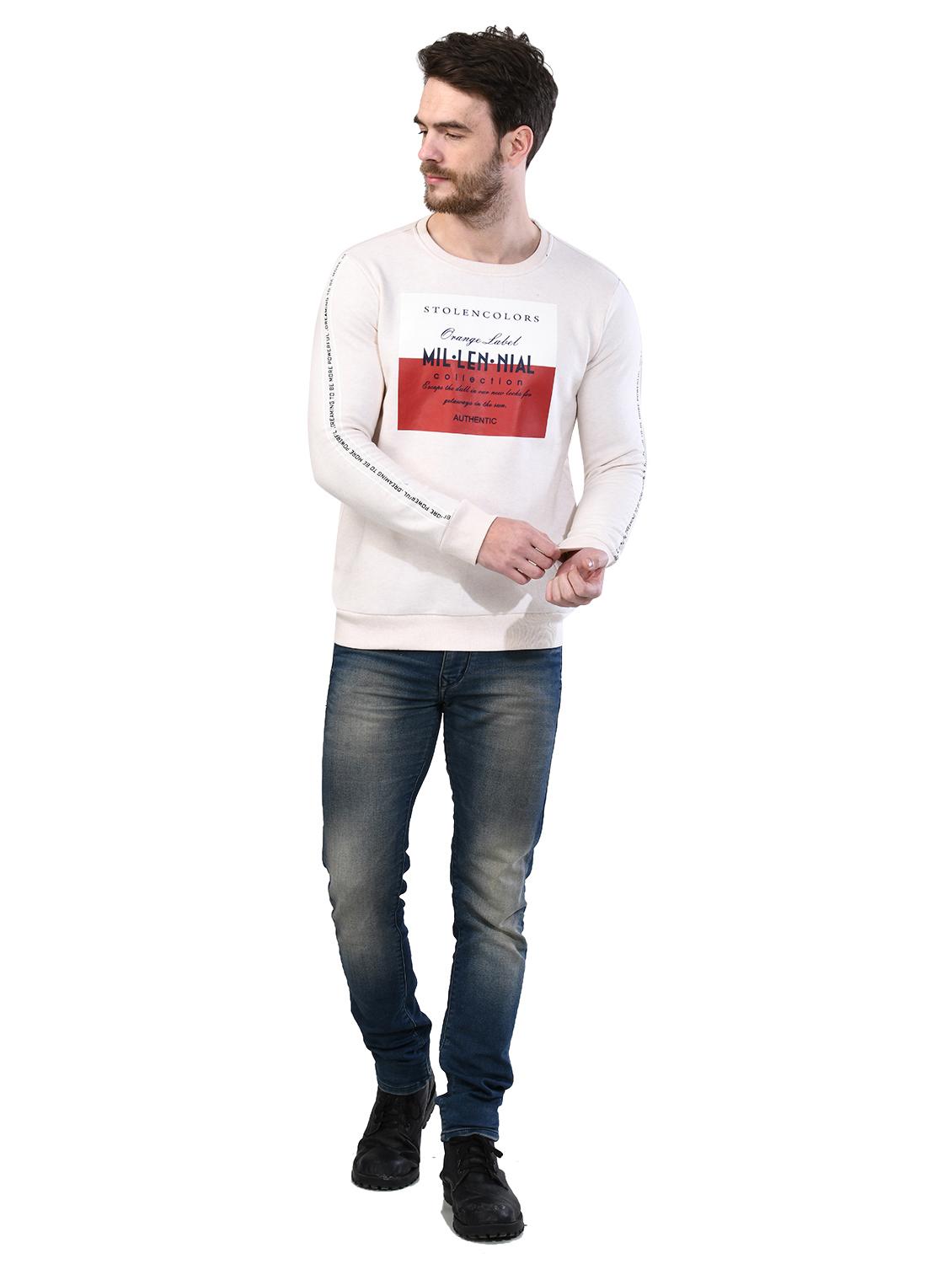 off white chest print sweatshirt - 17324663 - Zoom Image - 4