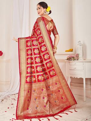 self design banarasi silk saree with blouse - 17324692 - Standard Image - 2