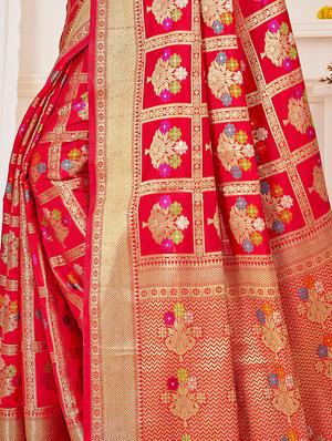 self design banarasi silk saree with blouse - 17324692 - Standard Image - 4